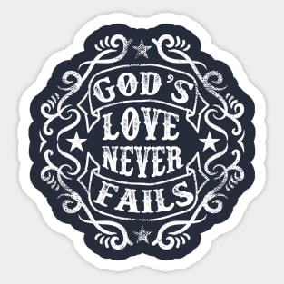 God´s love never fails Sticker